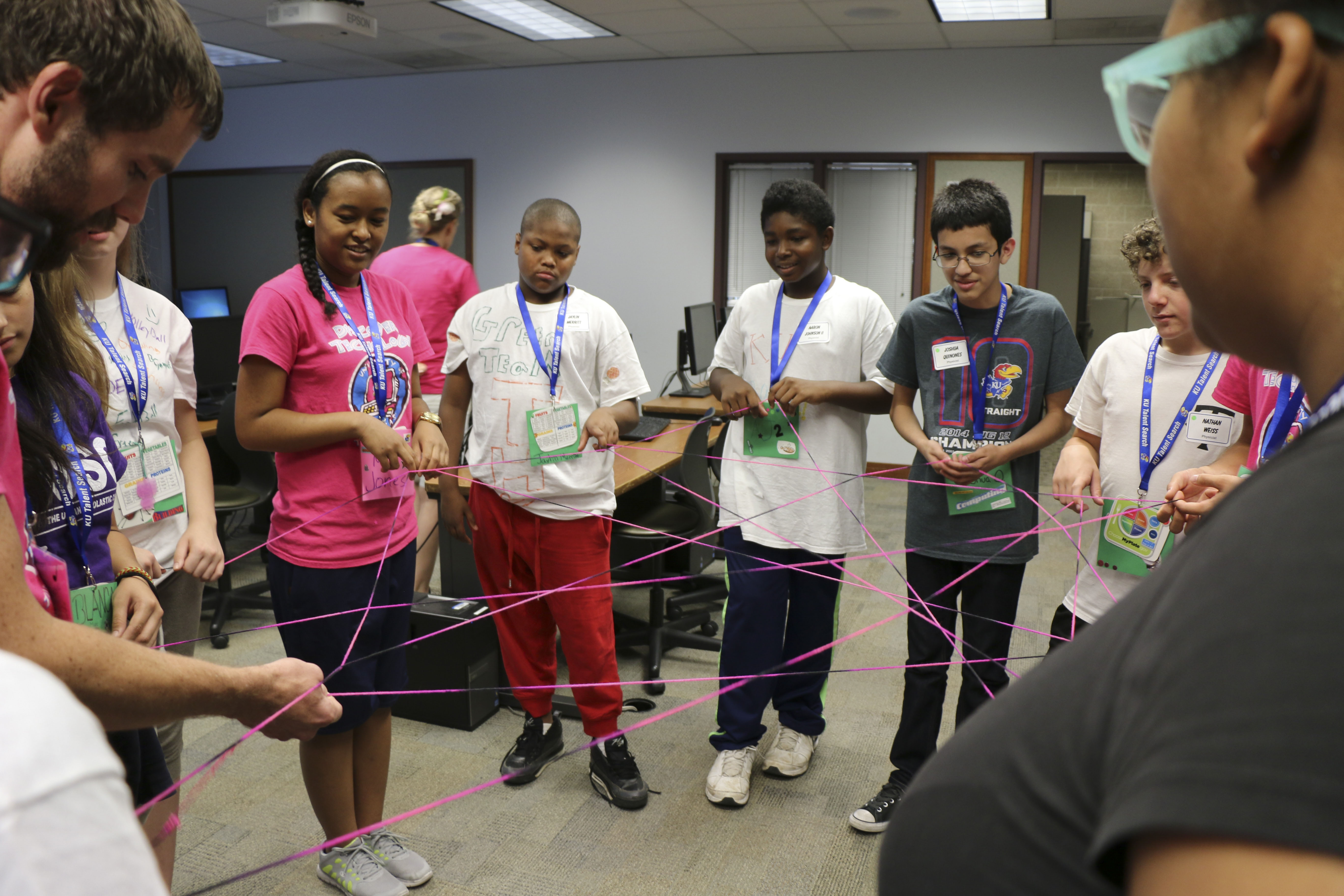 A group of students of color working together